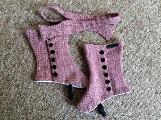 tweed herringbone spats